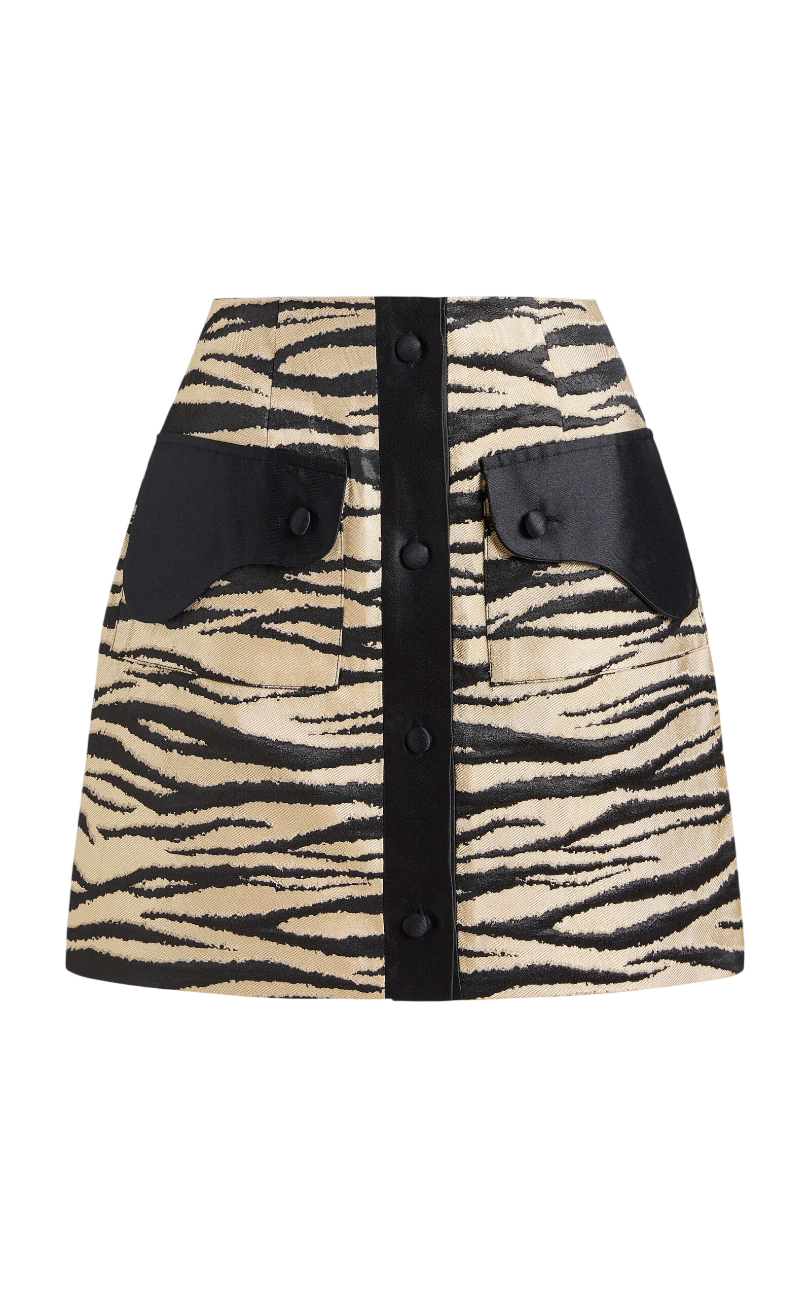 Noor Zebra-Striped Twill Mini Skirt