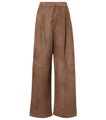 Brando high-rise suede wide-leg pants