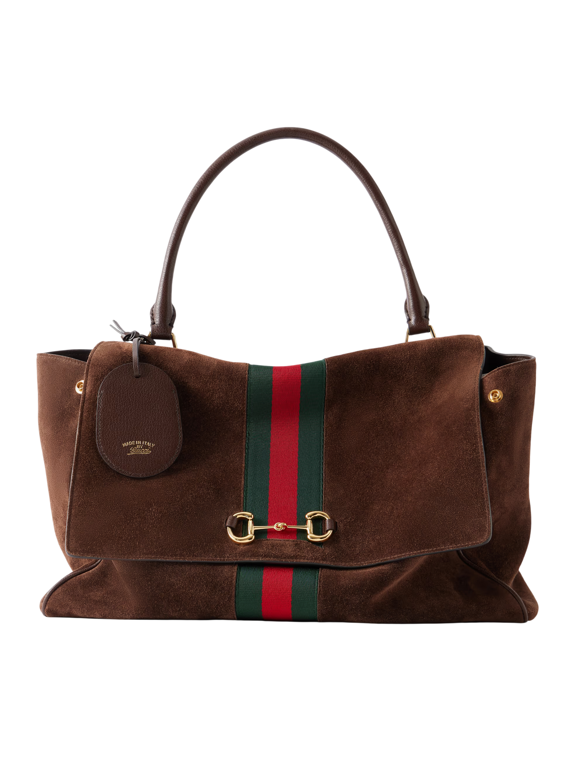 Paparazzo web-trimmed suede shoulder bag