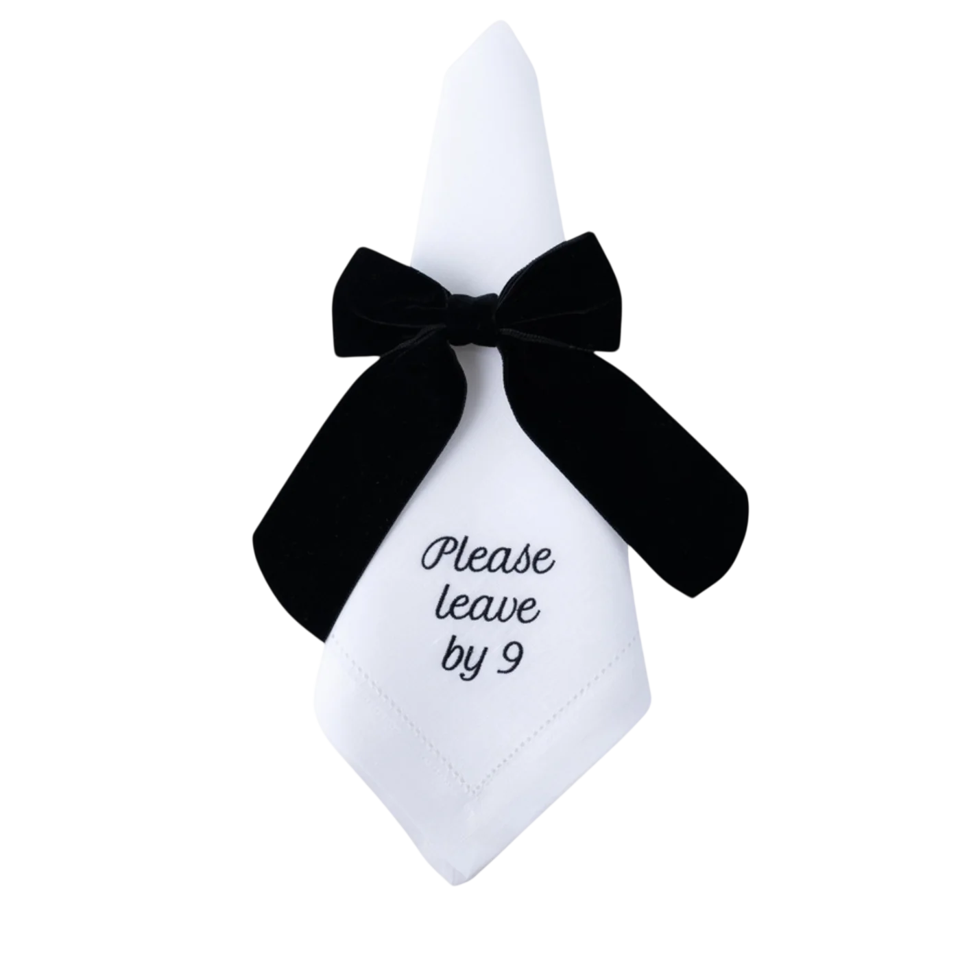 Please Leave By 9 Linen Dinner Napkin, Set of 12