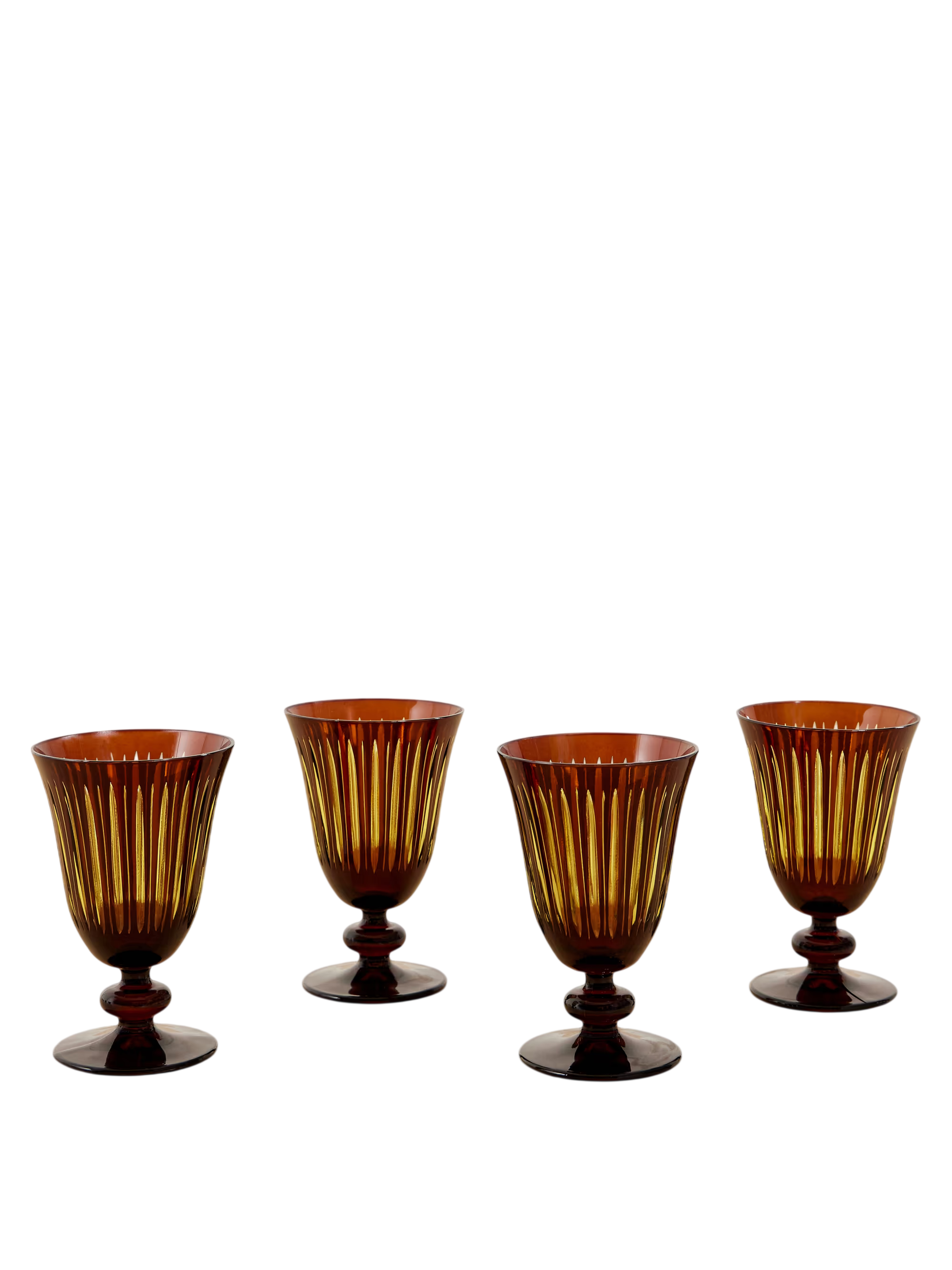 Prism set of four glass wine glasses - orange - One Size
