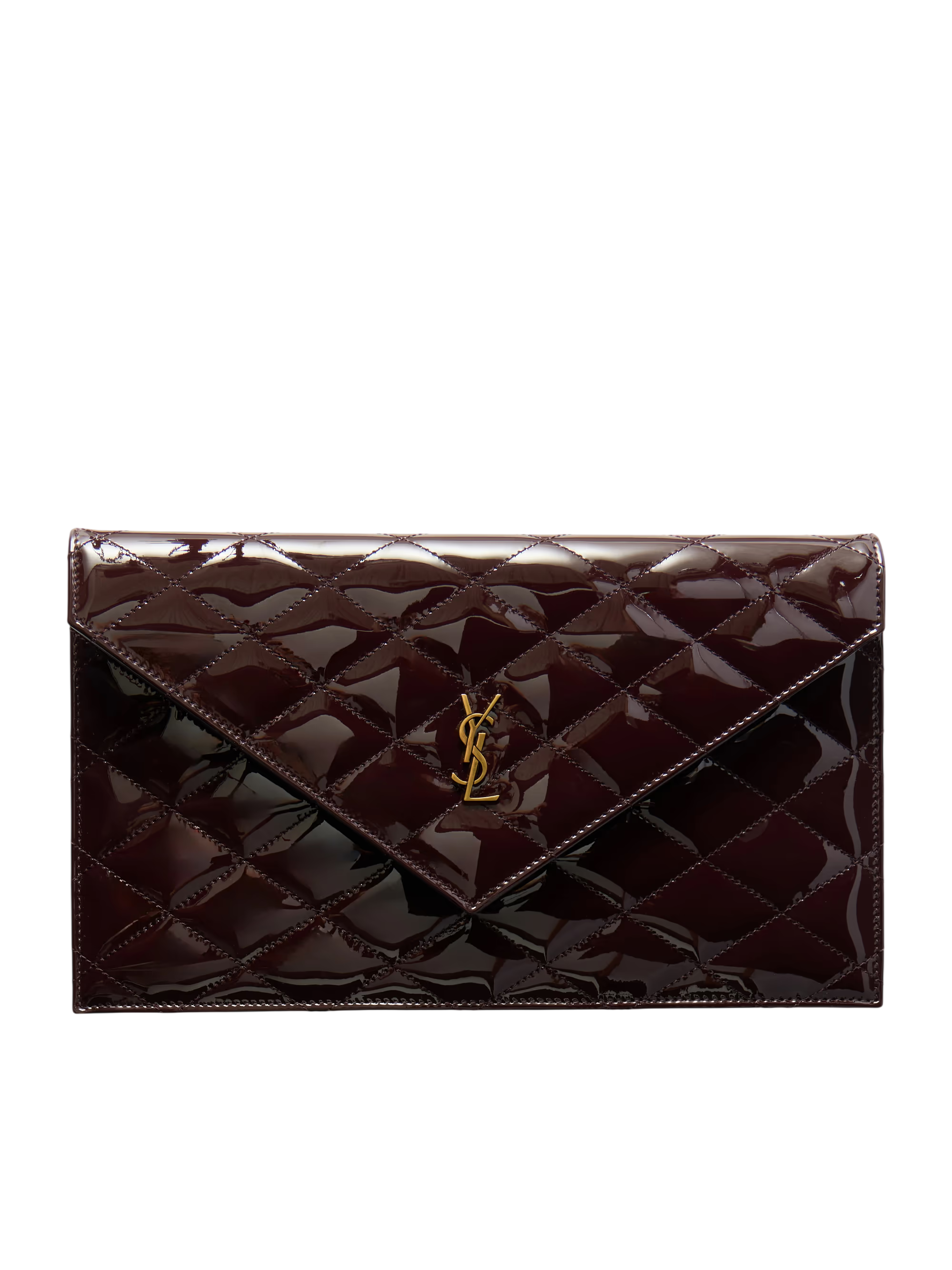 Paris Matelassé patent-leather clutch