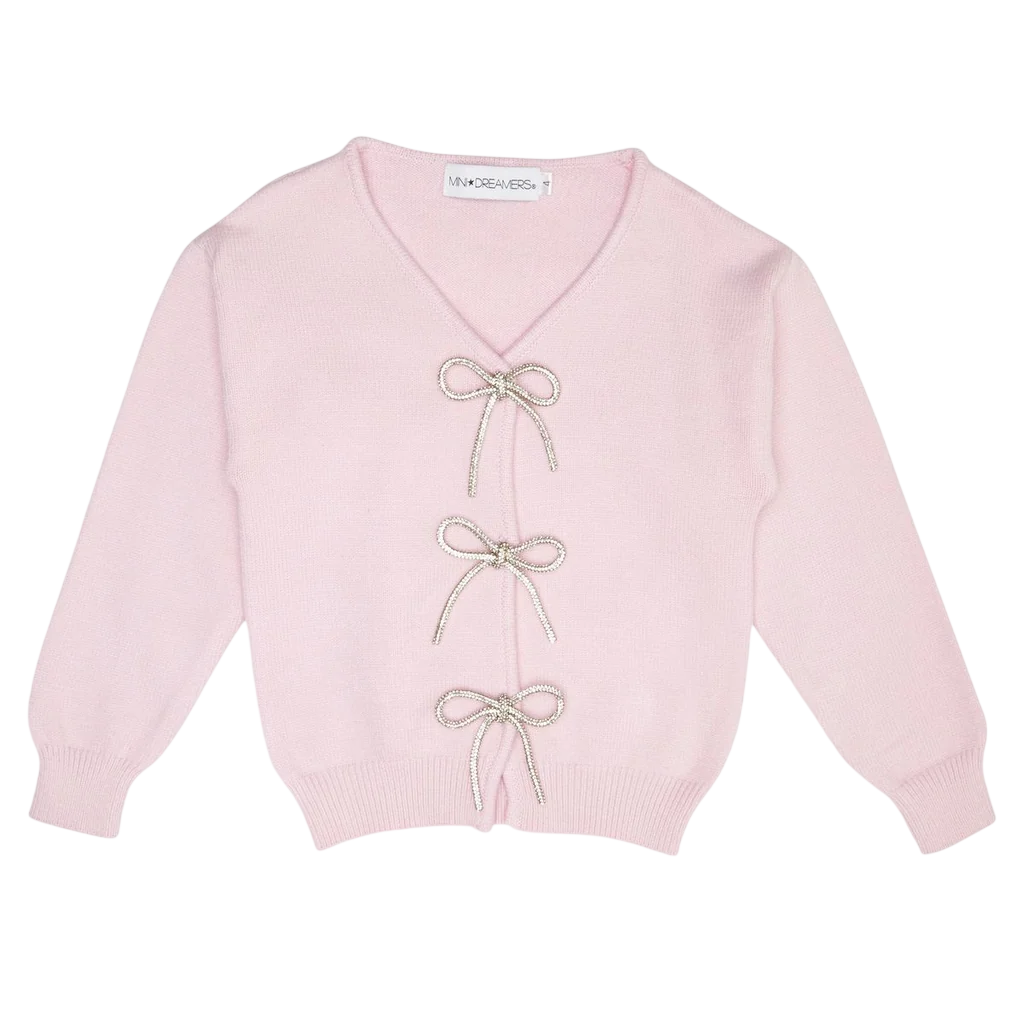 SHAYLEE CRYSTAL BOW CARDIGAN
