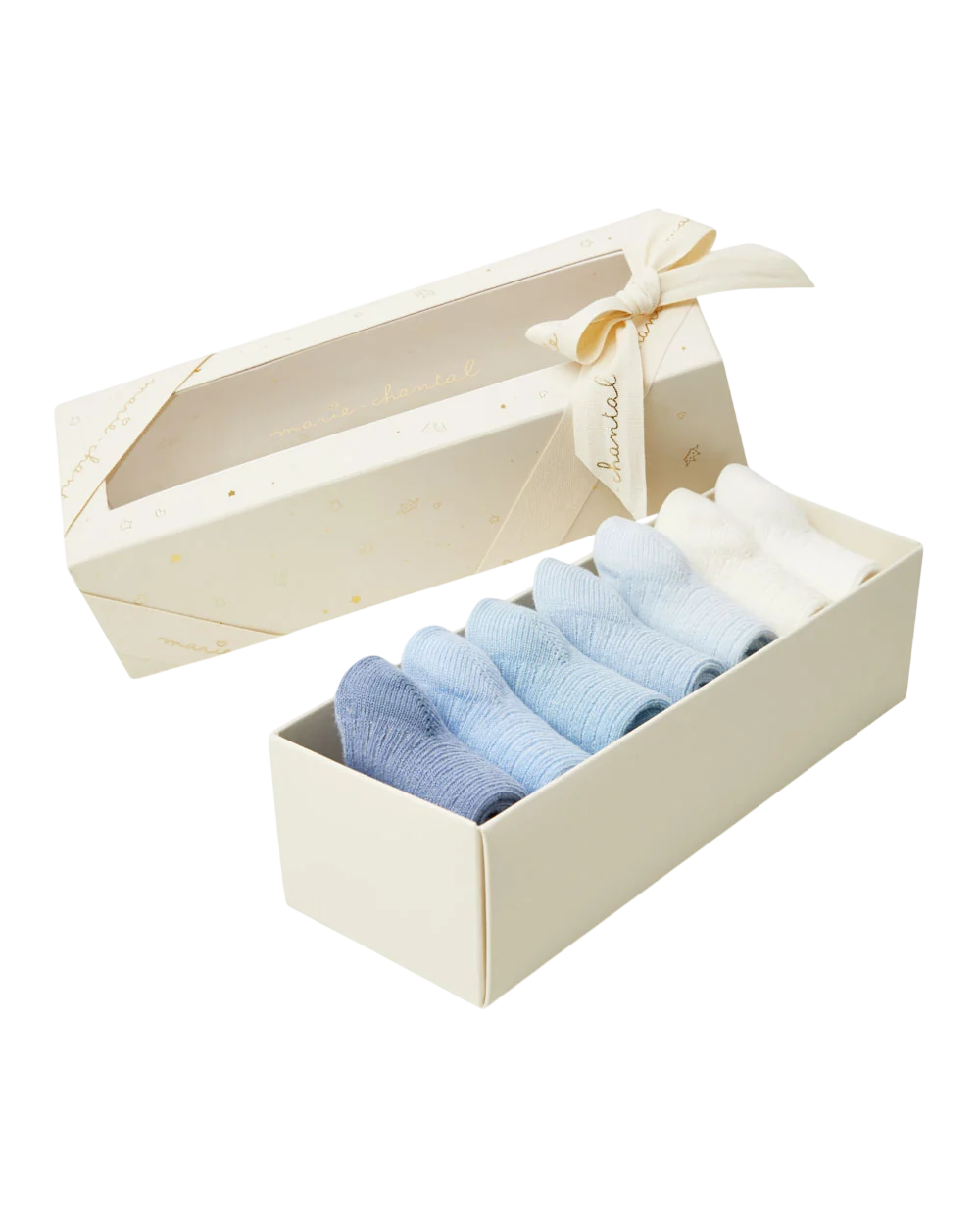Bijou Set Of 7 Socks - Blue