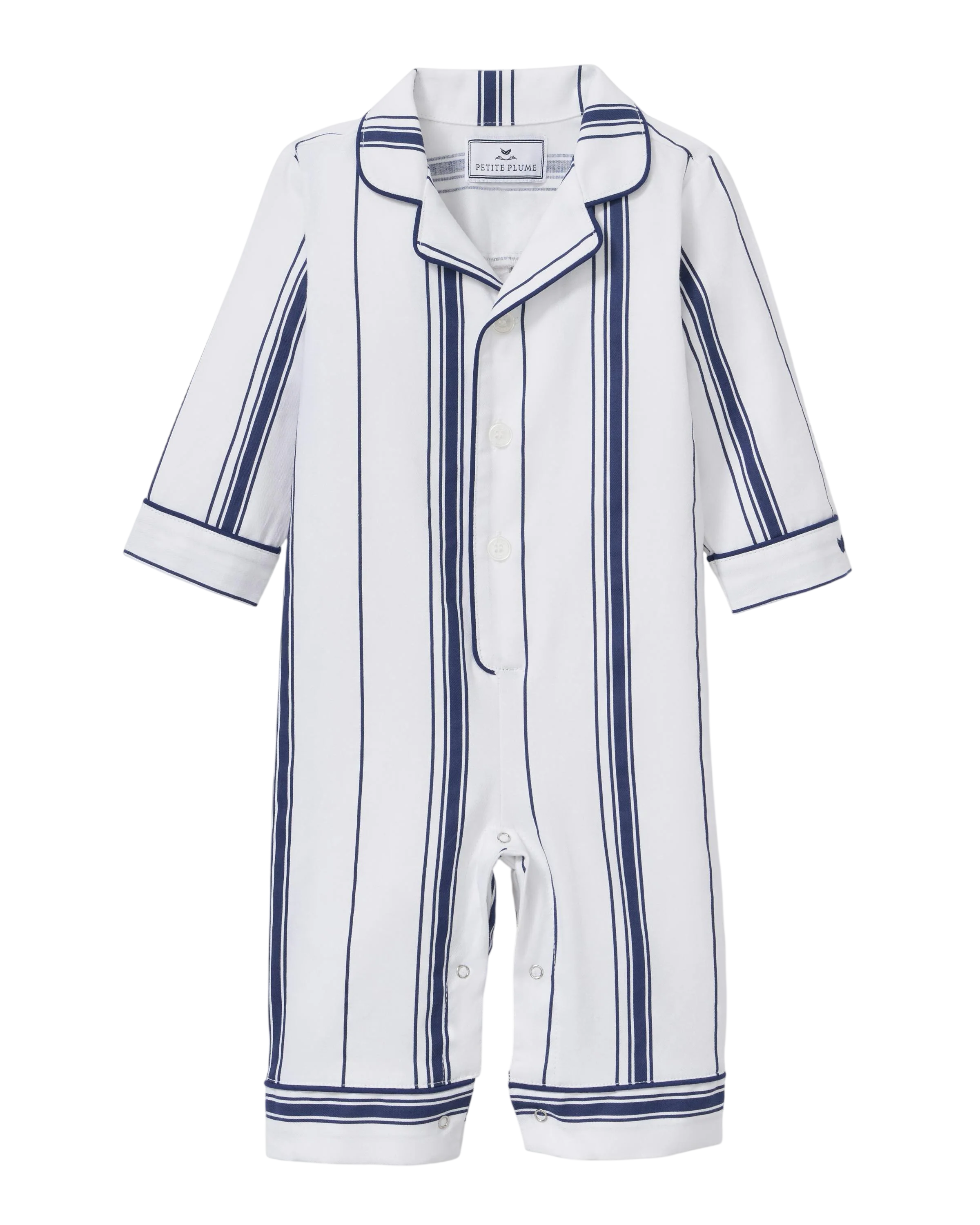Baby's Twill Classic Romper in Parlor Stripe