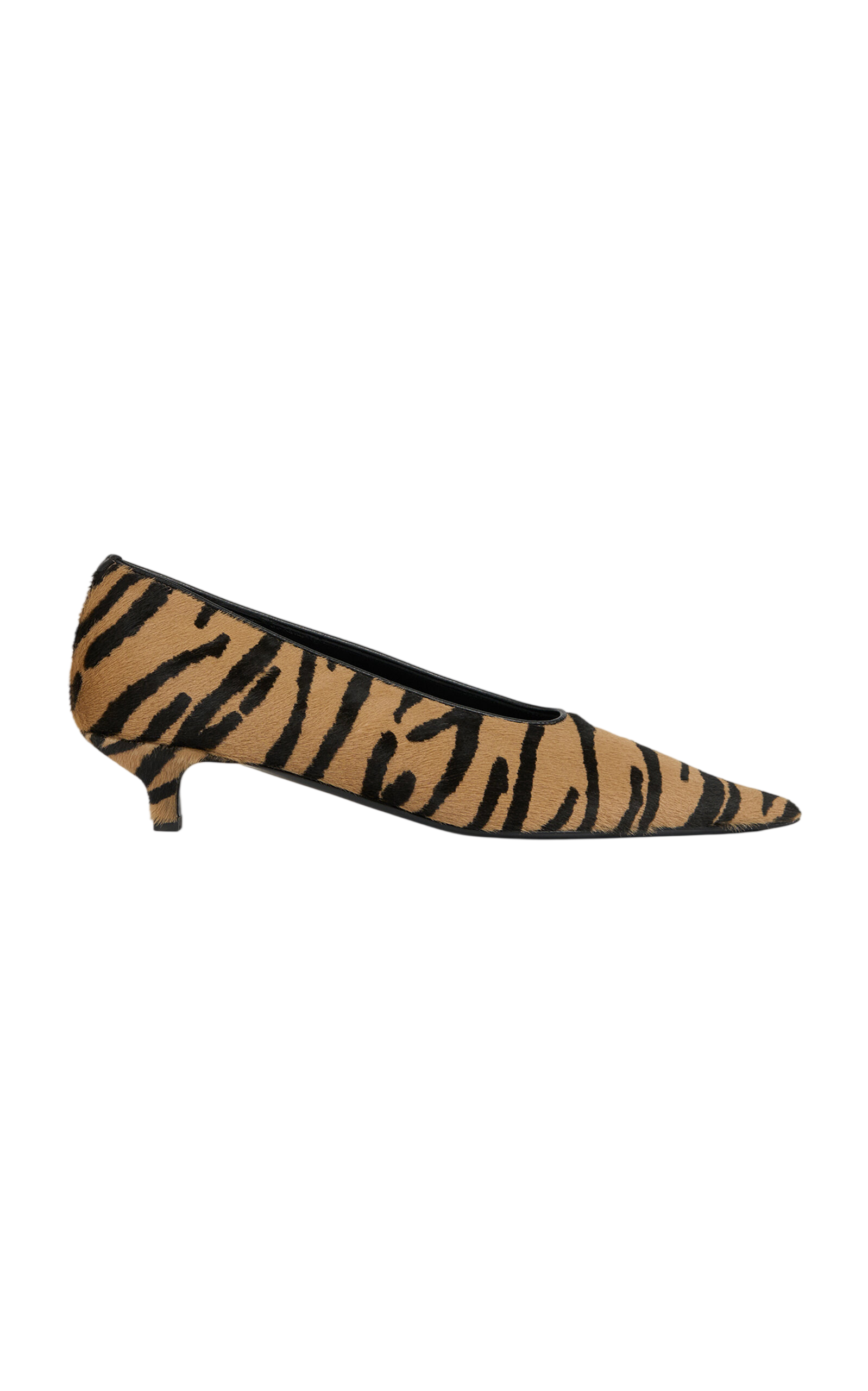 Sharp Pony Hair Kitten Pumps