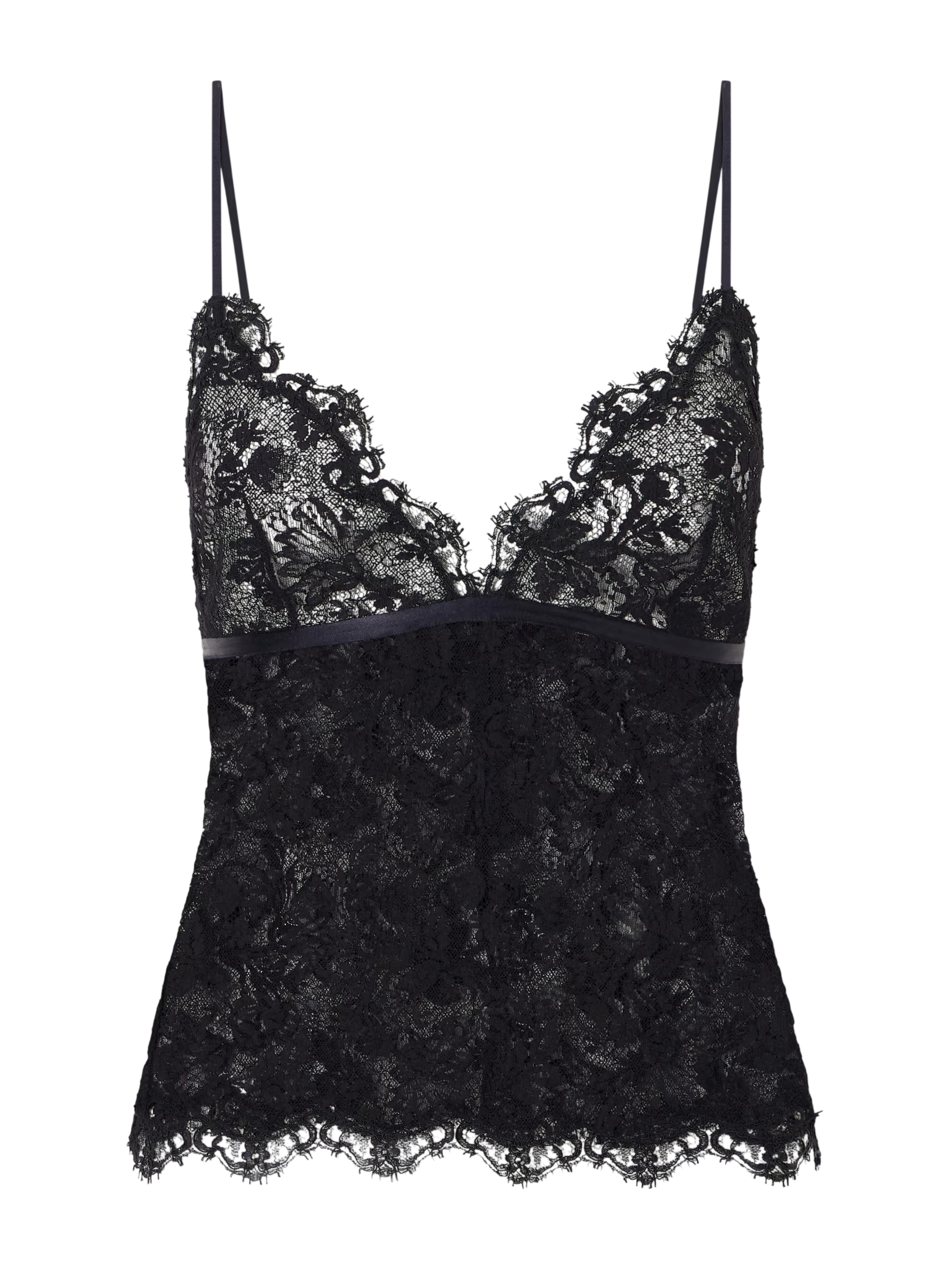Lace silk-blend camisole