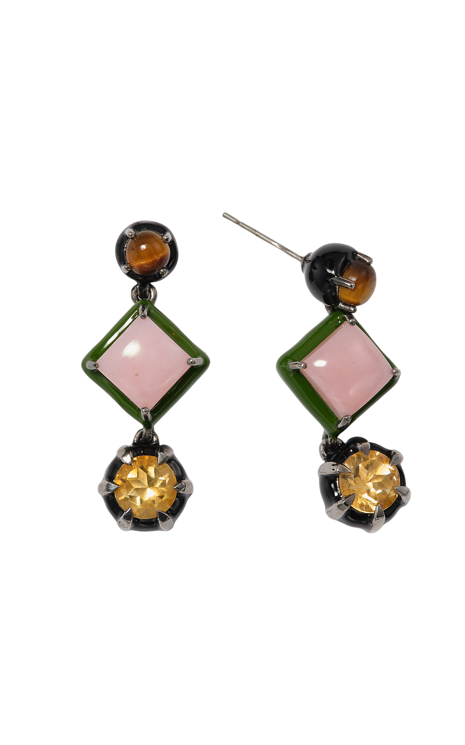 Trophy Sterling Silver Pink Opal Earrings