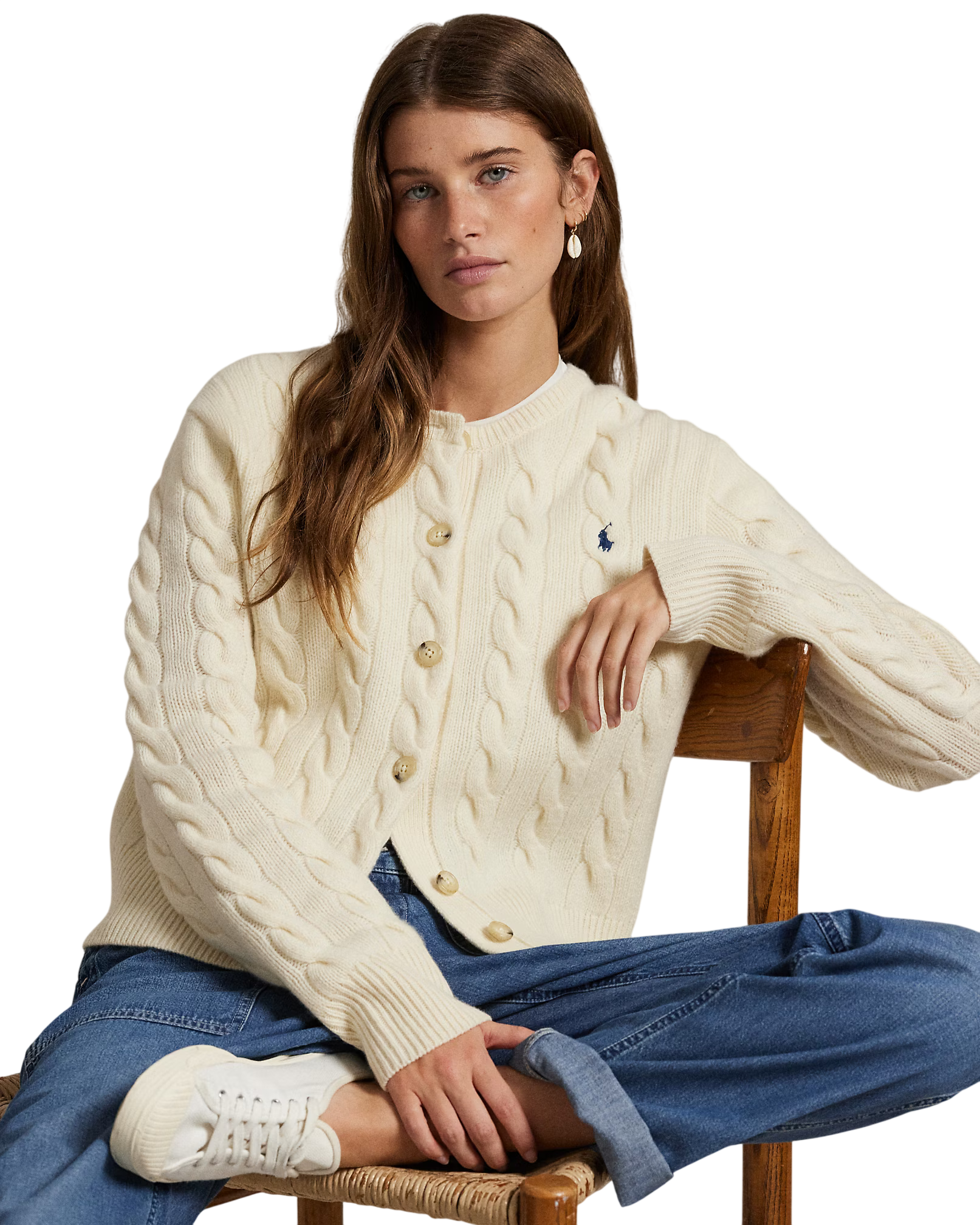 Cable-Knit Wool-Cashmere Cardigan for Women | Ralph Lauren® UK