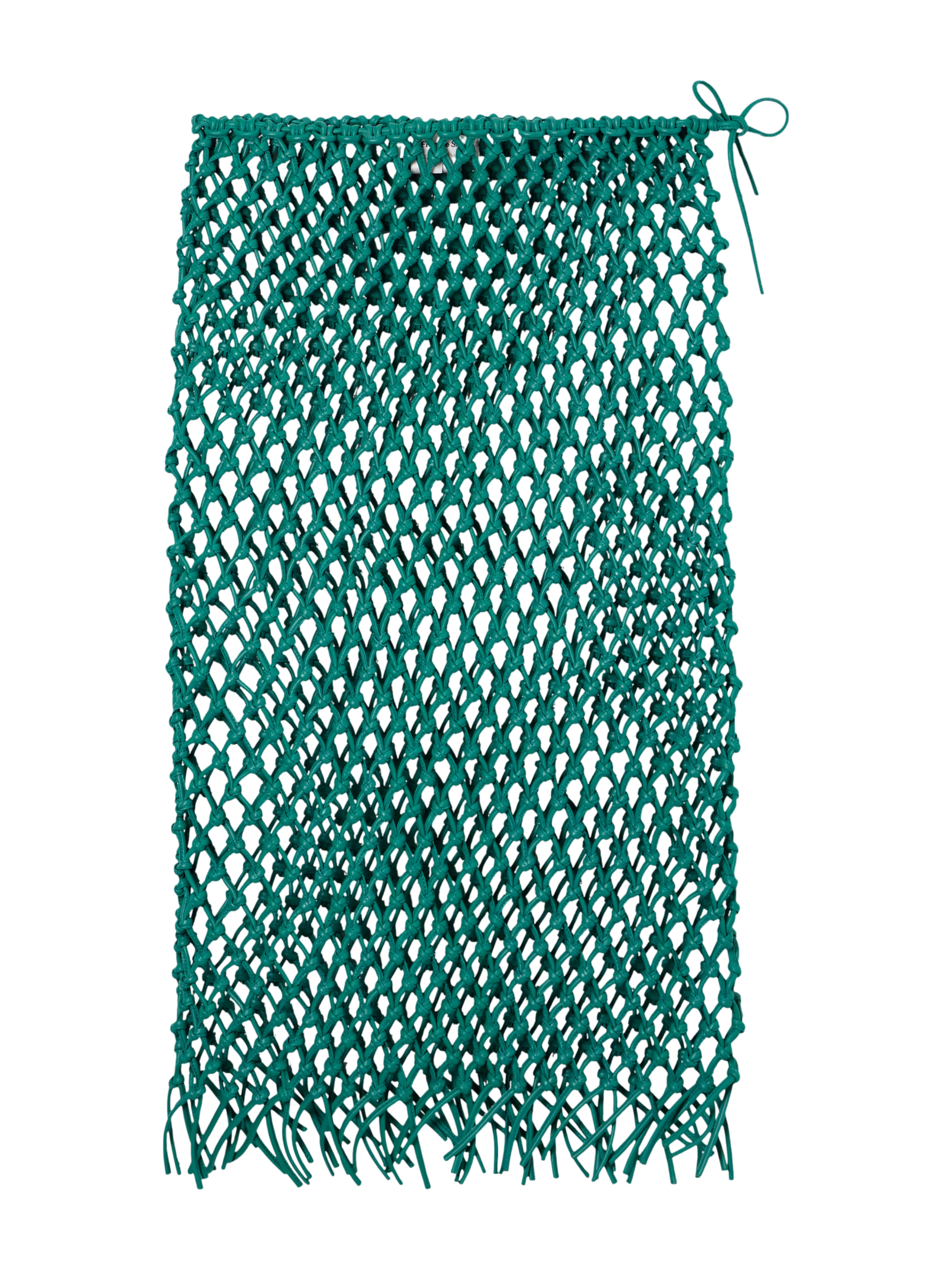 Nelaya leather-macrame midi skirt