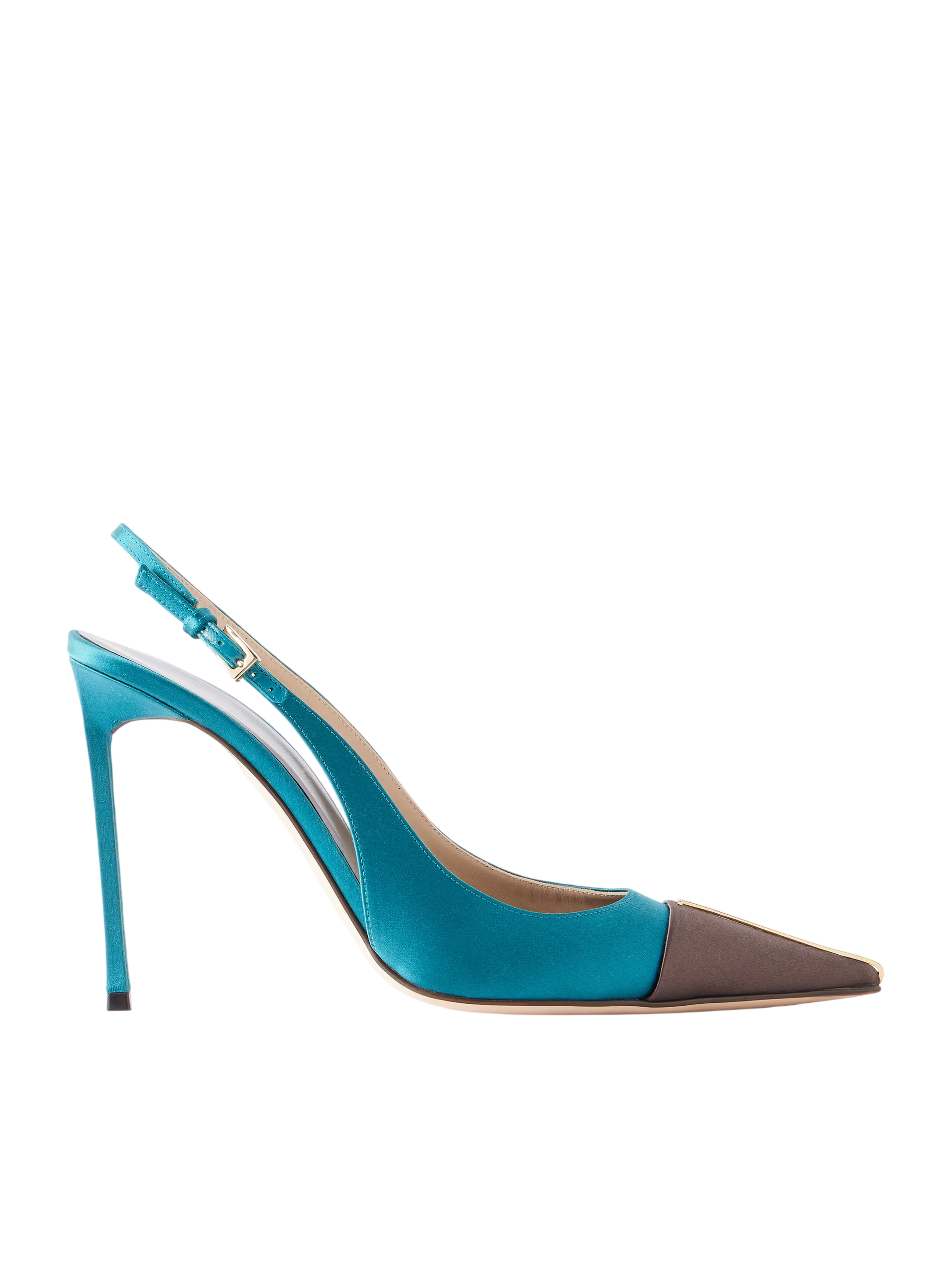 105 crystal-embellished satin slingback pumps