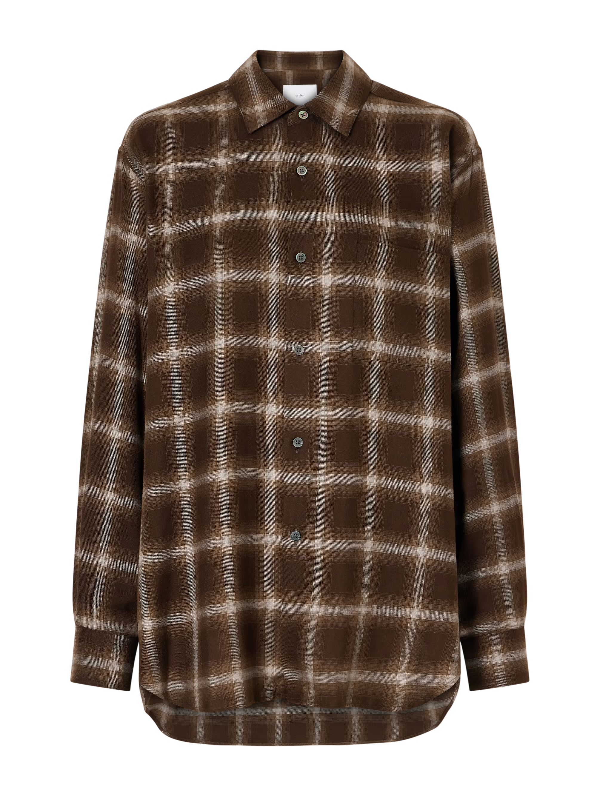 Checked lyocell-blend gauze shirt