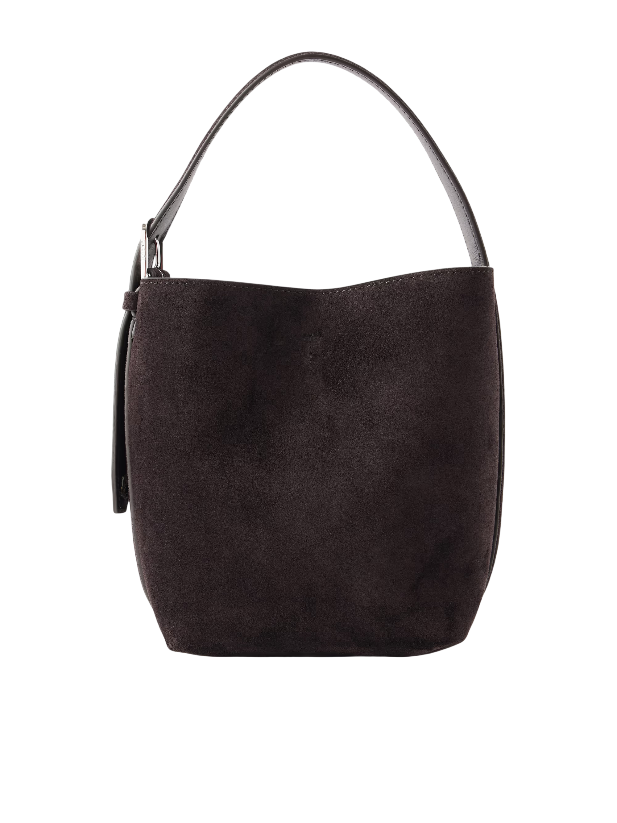 Belted suede tote