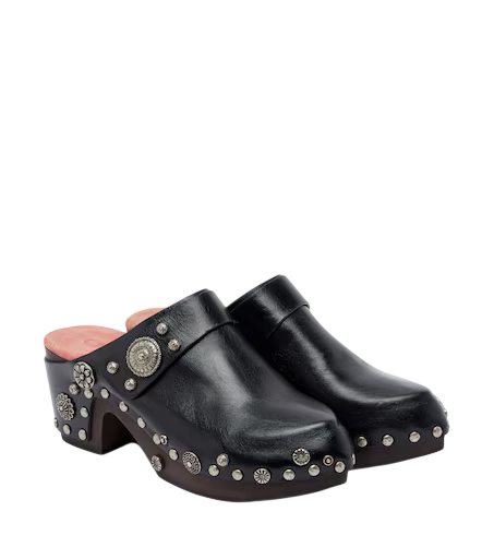 Talis studded leather clogs