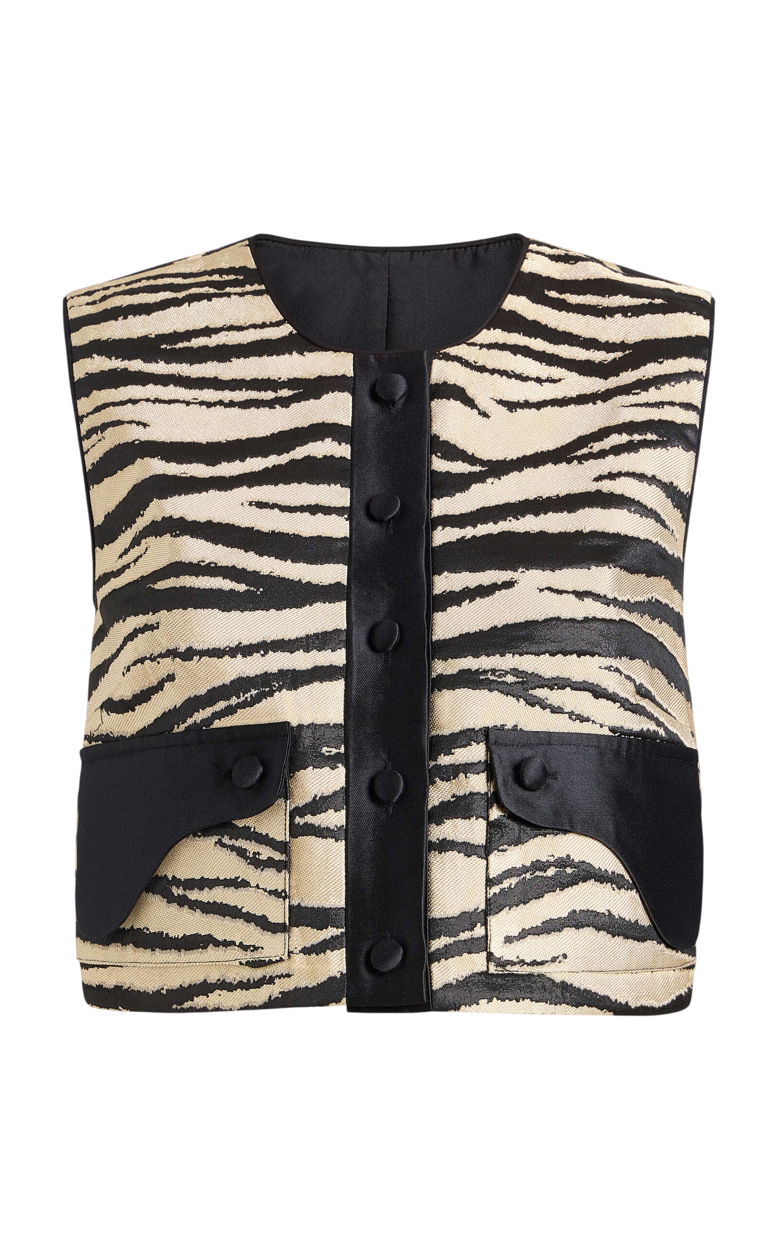 Xena Zebra-Striped Twill Top