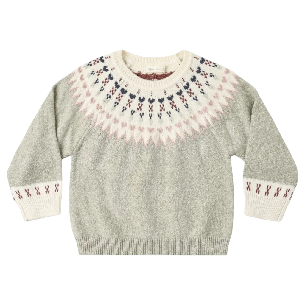 SAGE FAIR ISLE KNITTED SWEATER