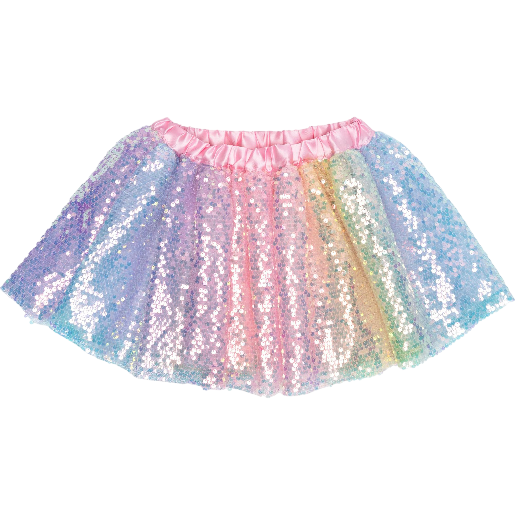 Sequins Skirt with Satin Waistband