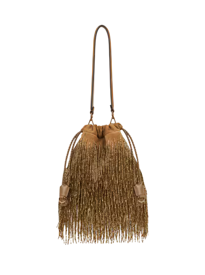 SMALL SUEDE KALISPERA BAG WITH BEAD FRINGES | ETRO