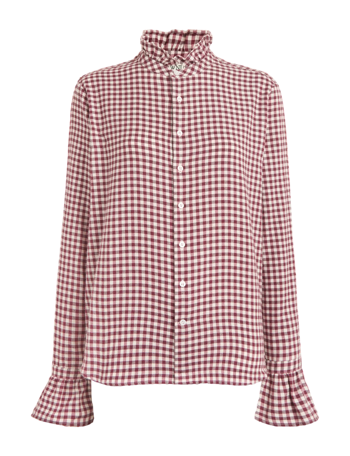 Kew Blouse: Fine Brushed, Burgundy Gingham