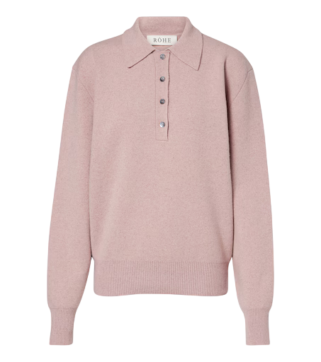 Knitted wool-blend polo sweater