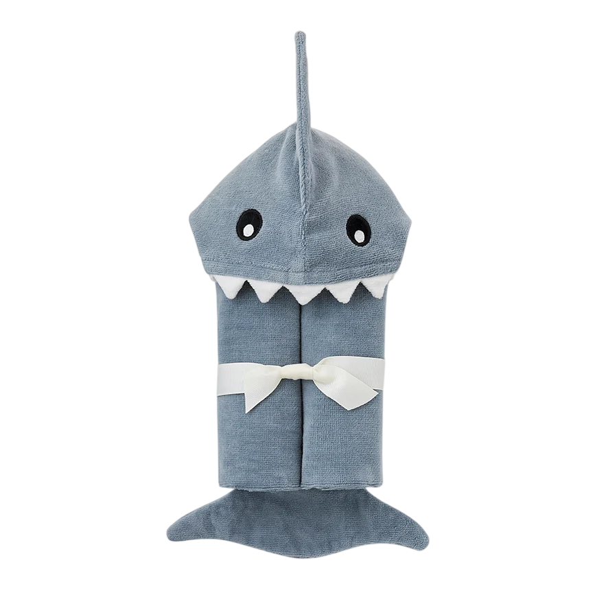 Slate Baby Shark Hooded Bath Wrap