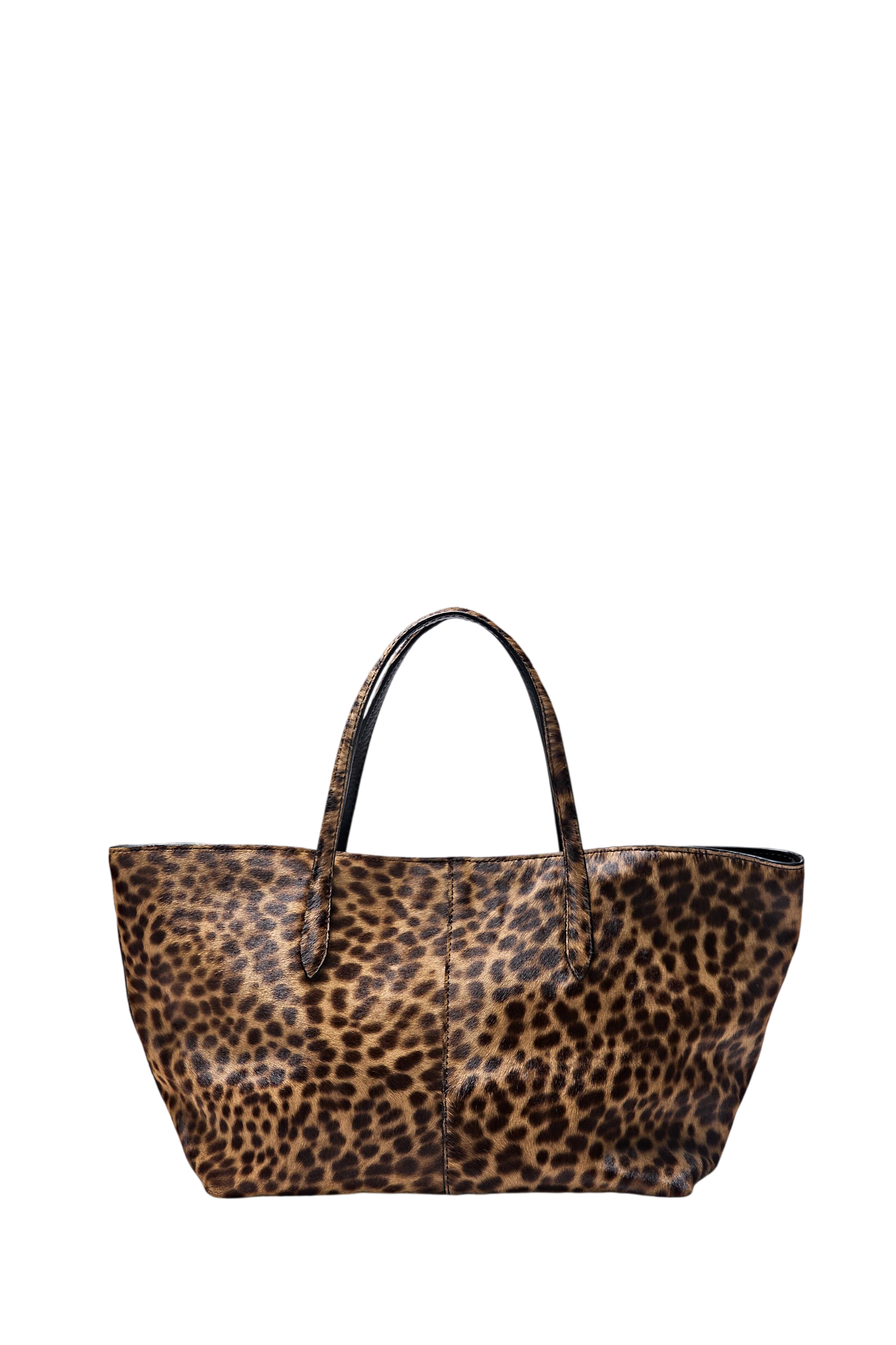 Medium leather tote bag with fur · Ecru · Bagsâ Andâ Backpacks | Massimo Dutti
