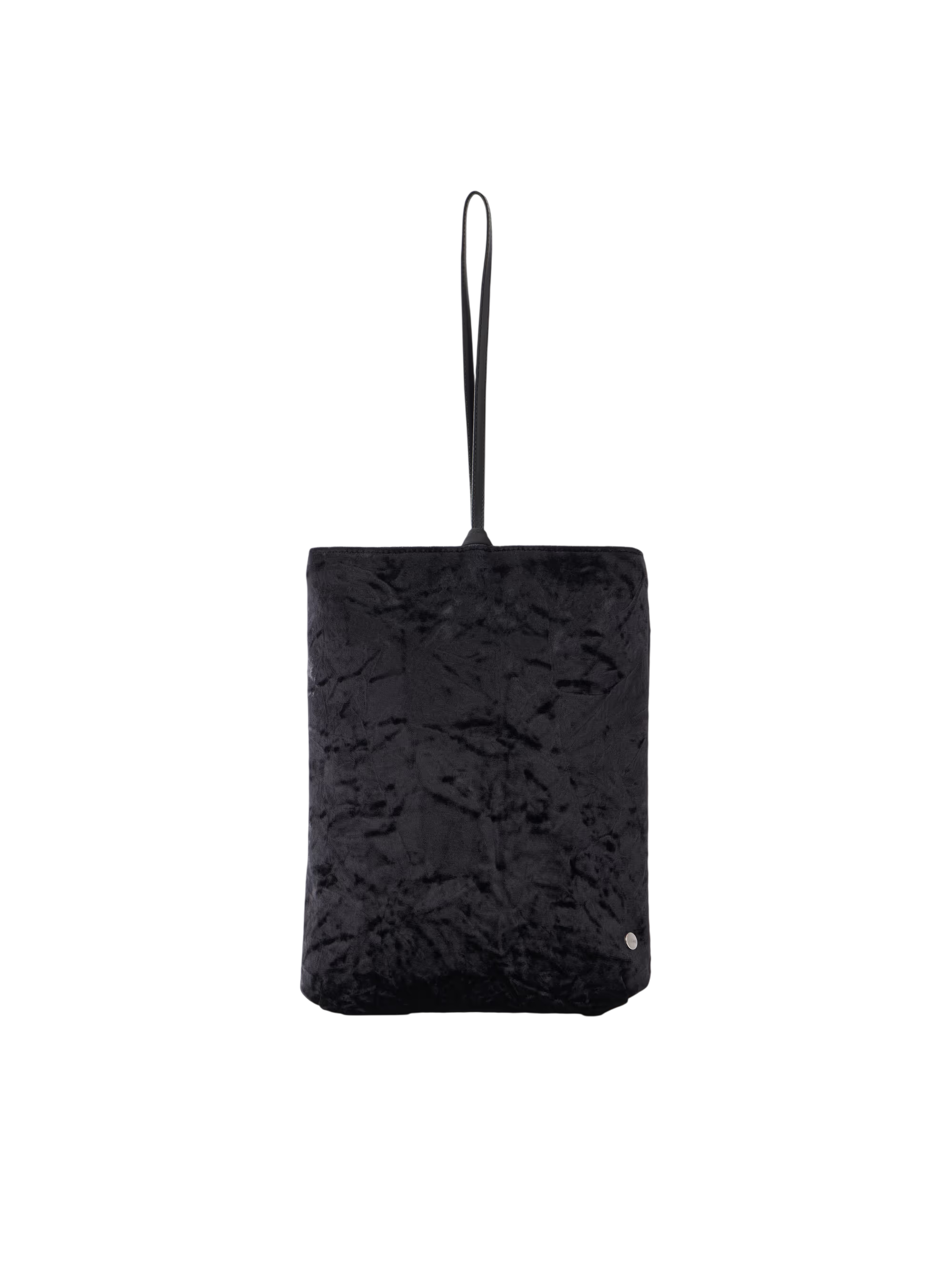 Bundle leather-trimmed velvet clutch - black - One Size