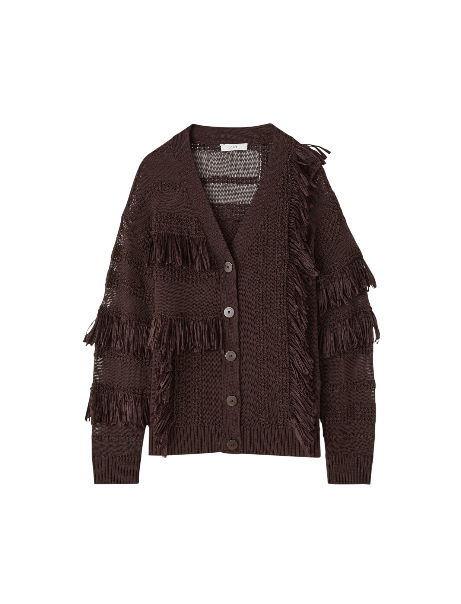 Musa Cotton Raffia Fringe Cardigan