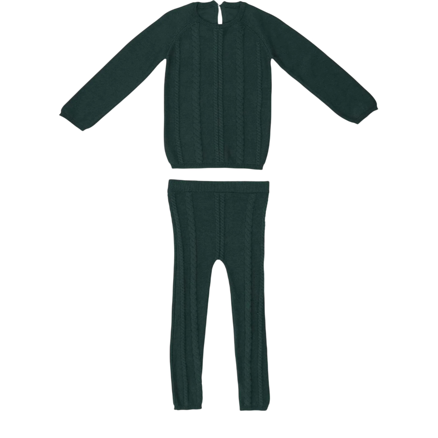 Cable Knit Long Sleeve Sweater & Pant 2-Piece Set