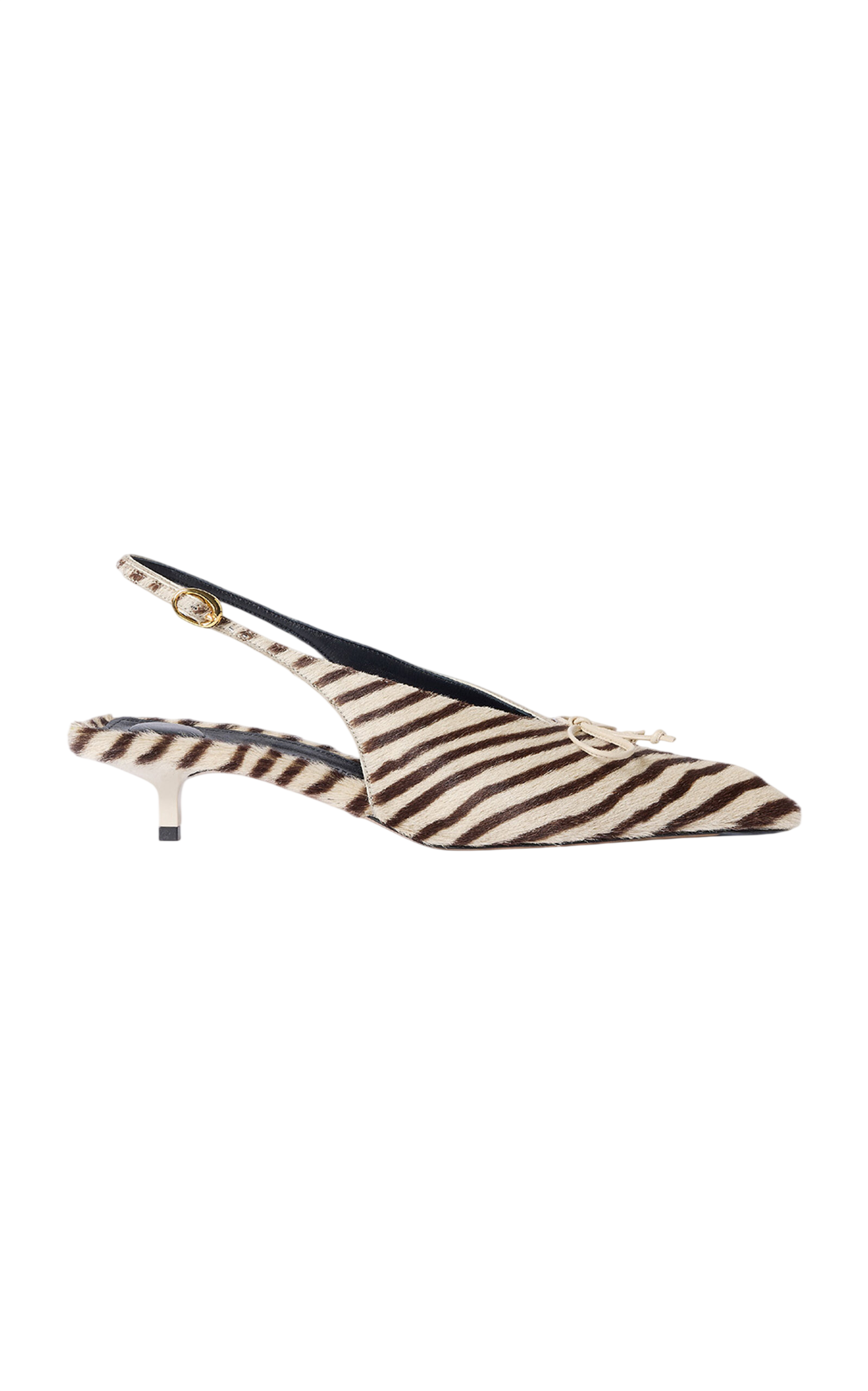 The Cubisto Zebra Pony Hair Slingback Pumps
