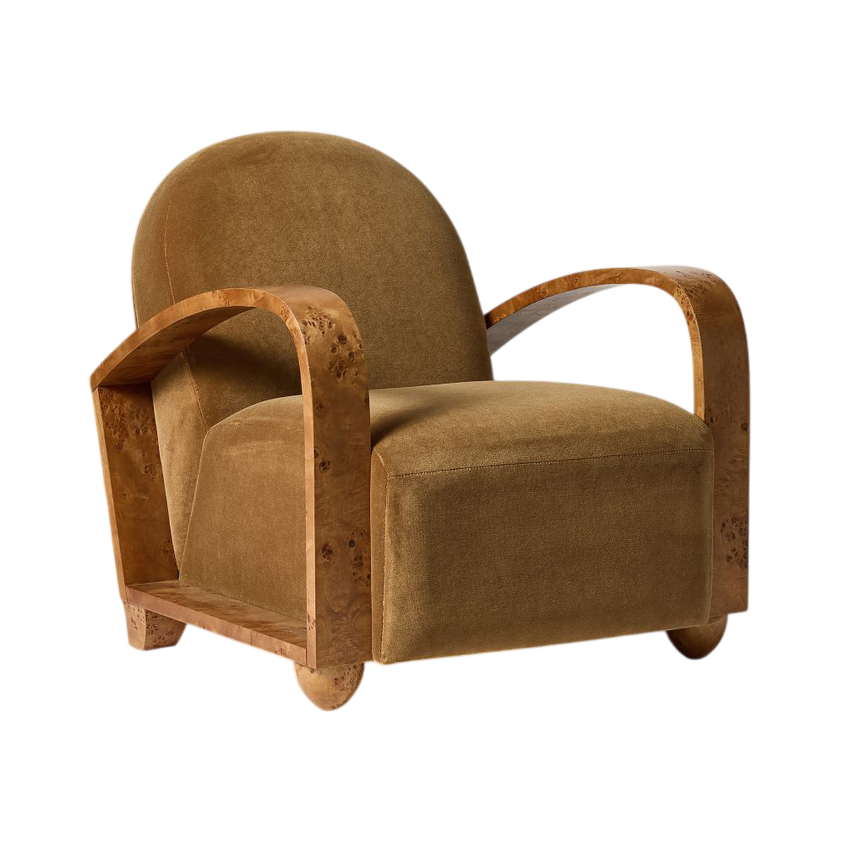 Pierce & Ward Arched Burl Arm Chair
