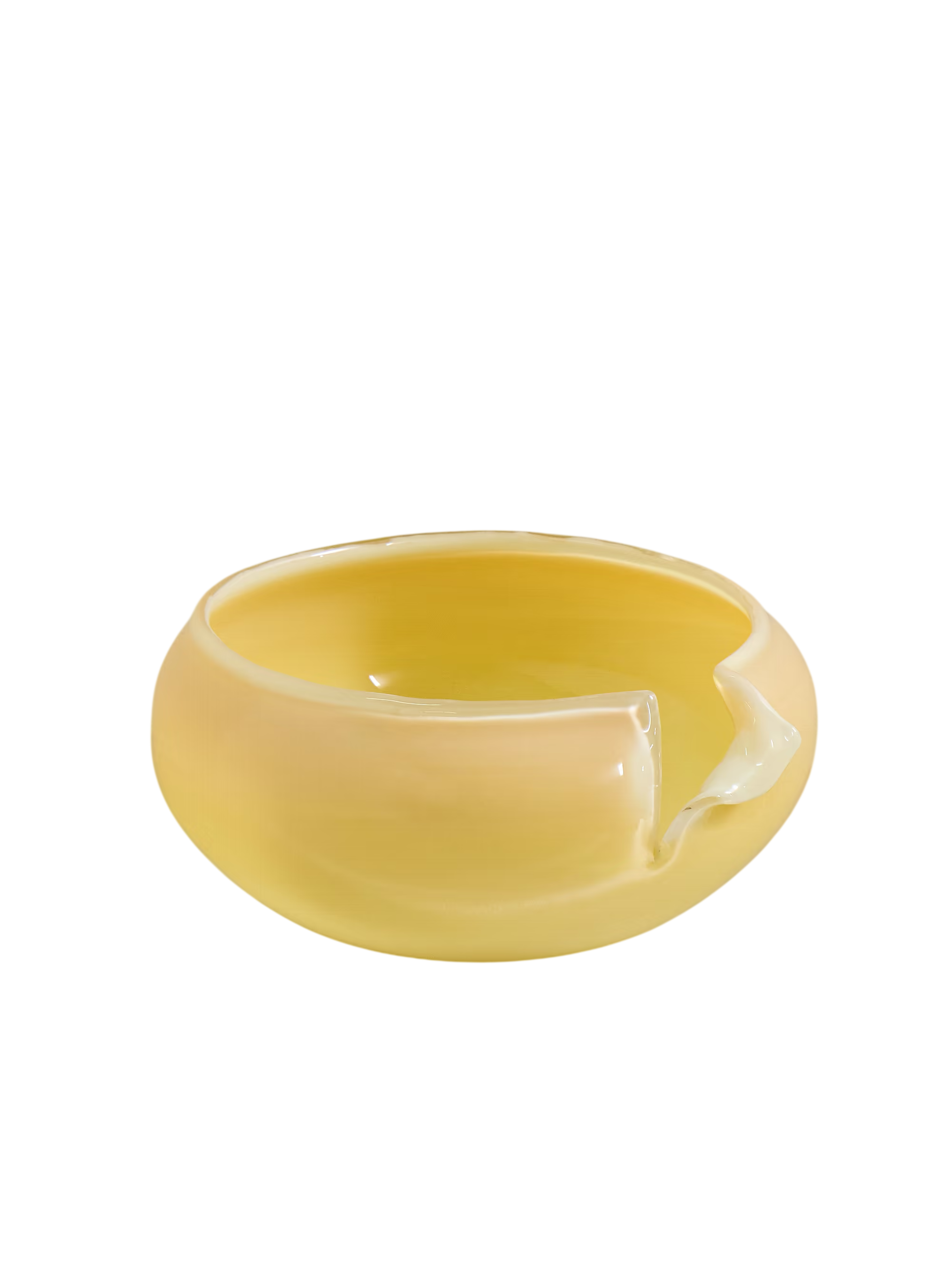 Recycled-glass bowl - pastel yellow - One Size
