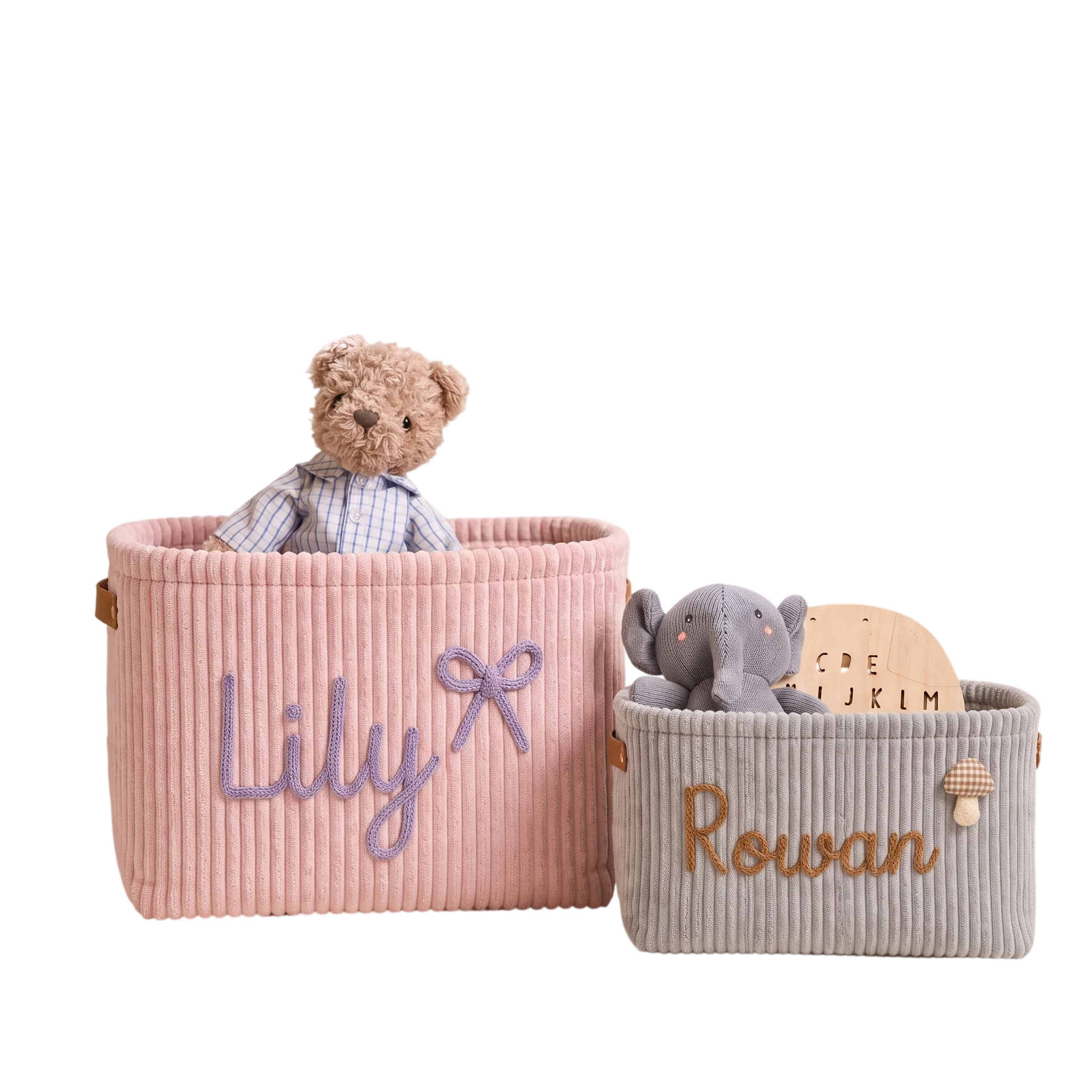 MamaRaya Personalized Corduroy Nursery Basket