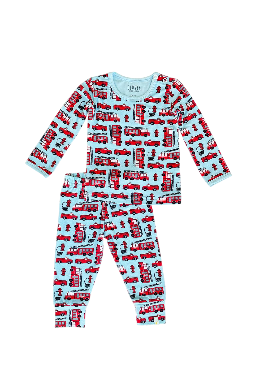 Long Sleeve Pajama Set - Fire Trucks