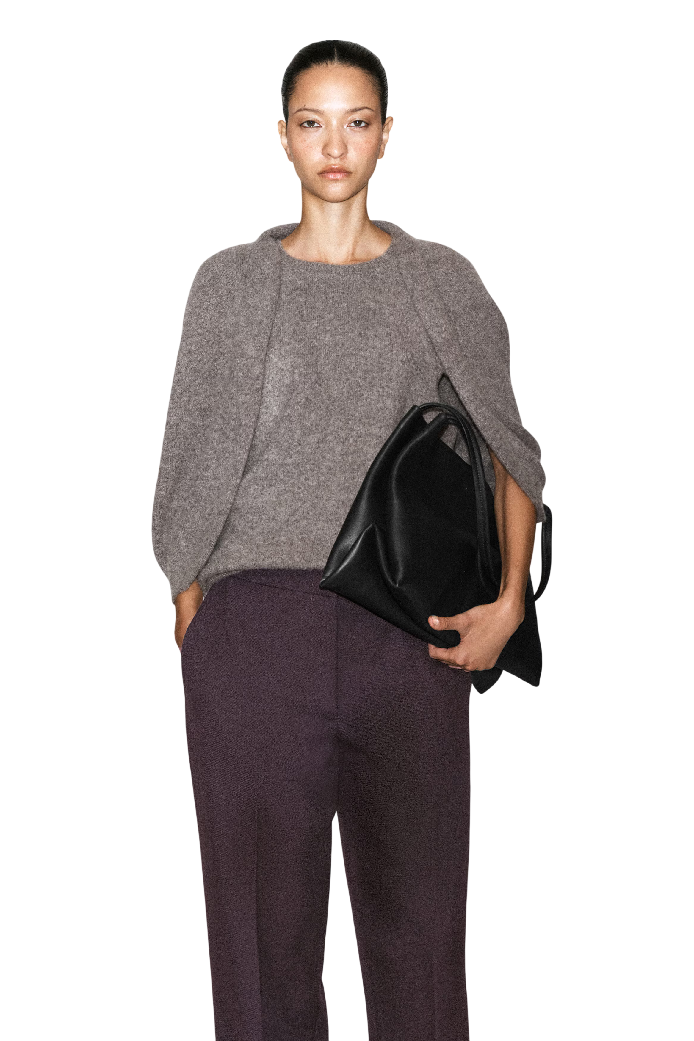 DRAPED CASHMERE CAPE JUMPER