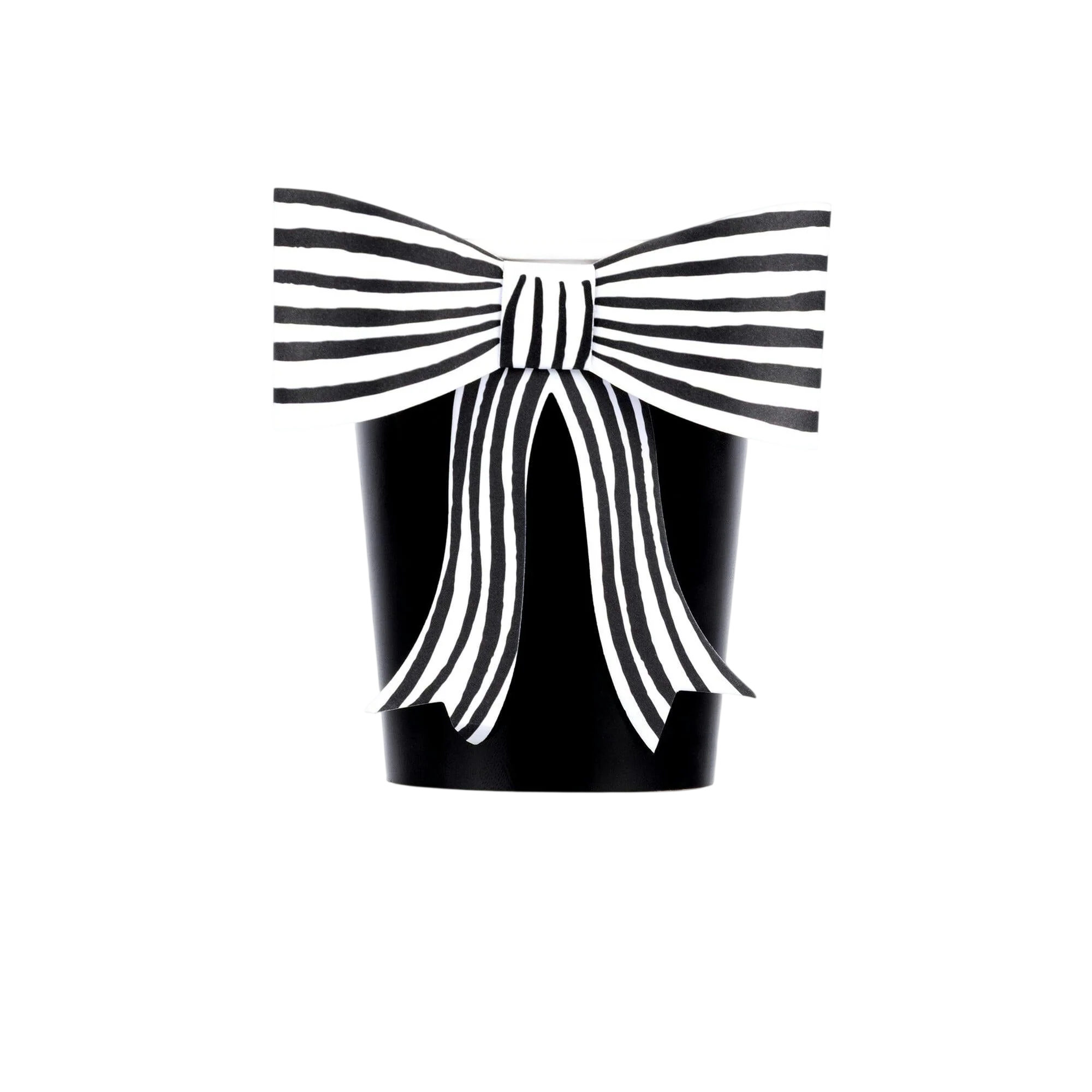 Black & White Stripy Bow Cups