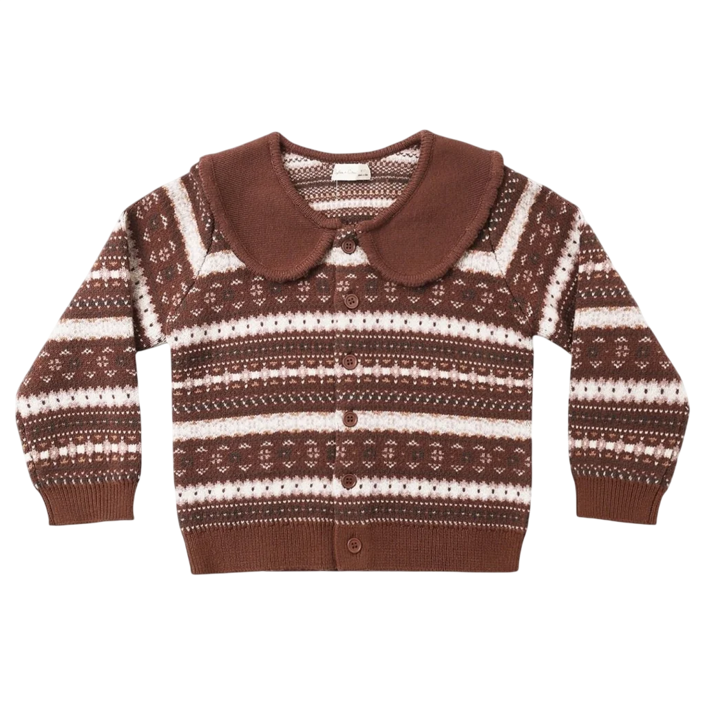 MULBERRY STRIPE FAIR ISLE CARDIGAN