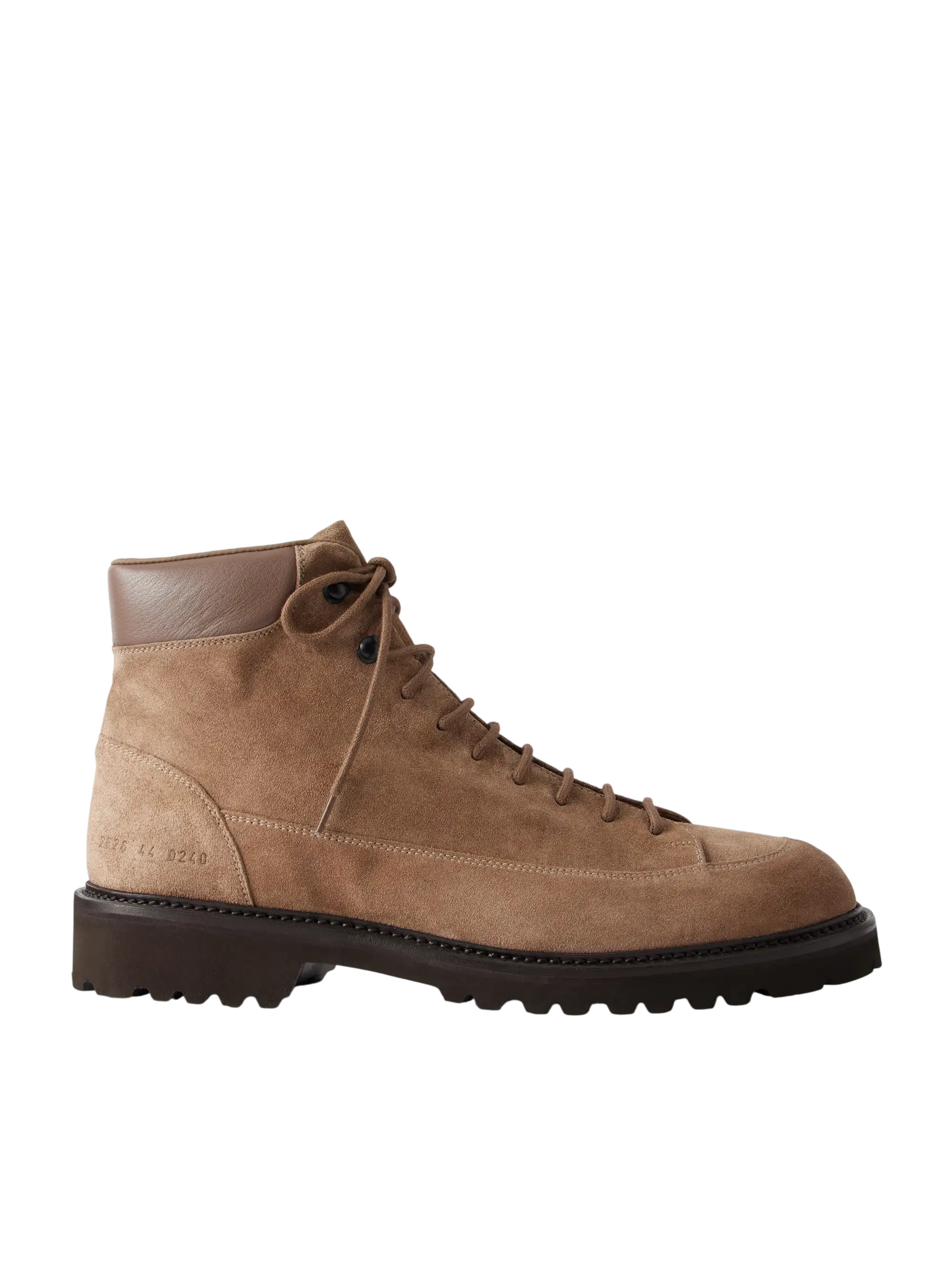 Leather-Trimmed Suede Hiking Boots