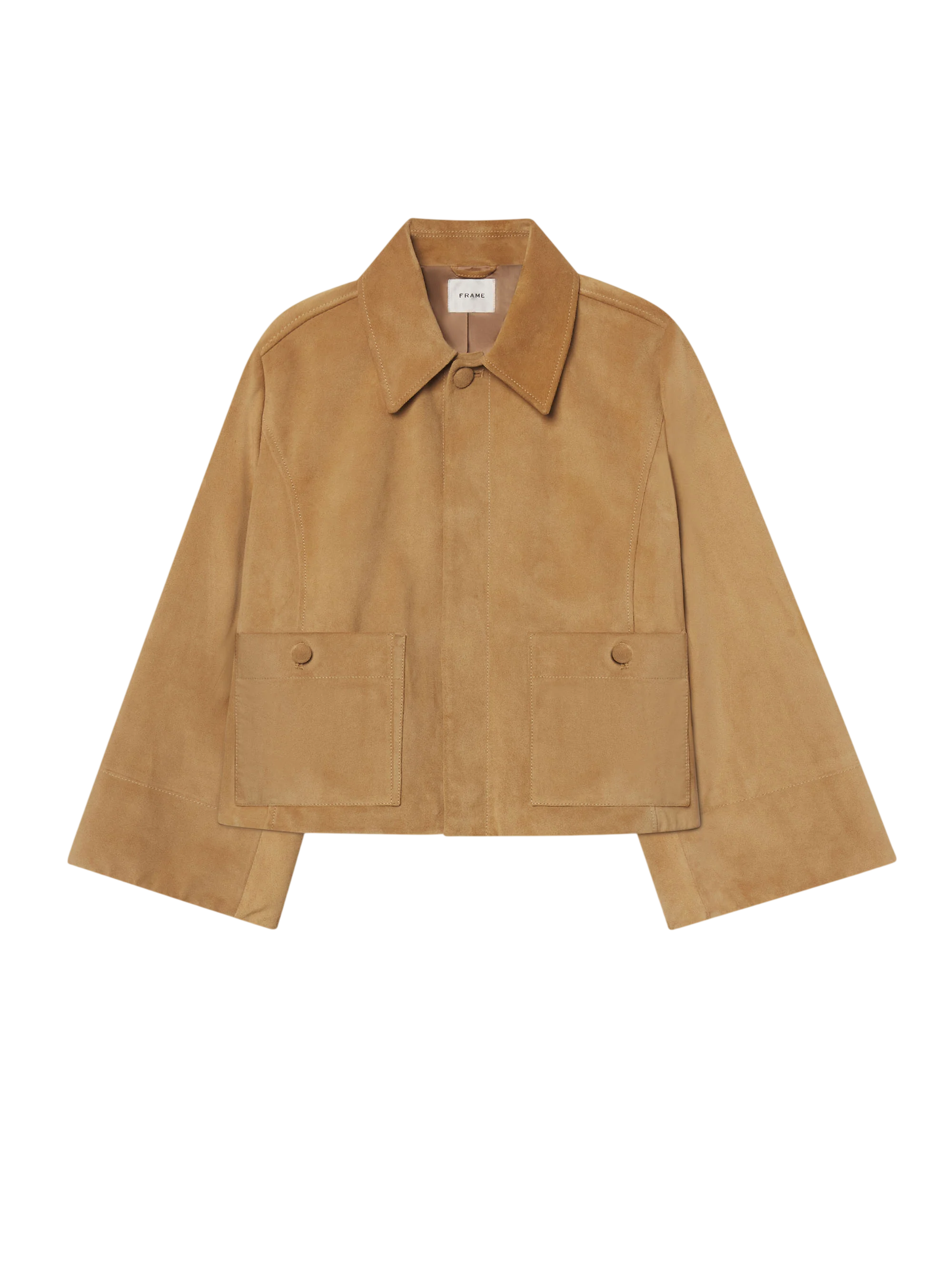 THE MINI SUEDE SWING JACKET LIGHT CAMEL