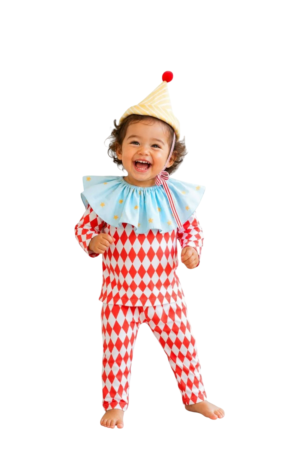Vintage Harlequin Clown Costume for Kids | Circus Halloween Costume