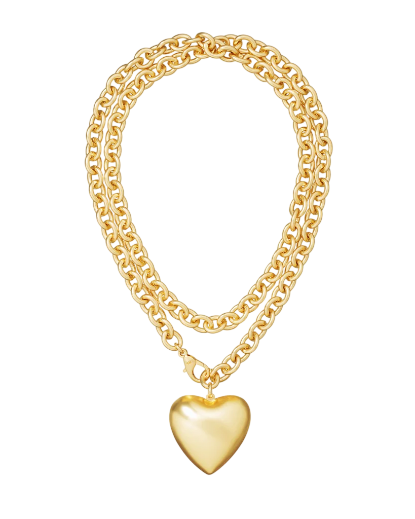The Puffy Heart Necklace in Gold