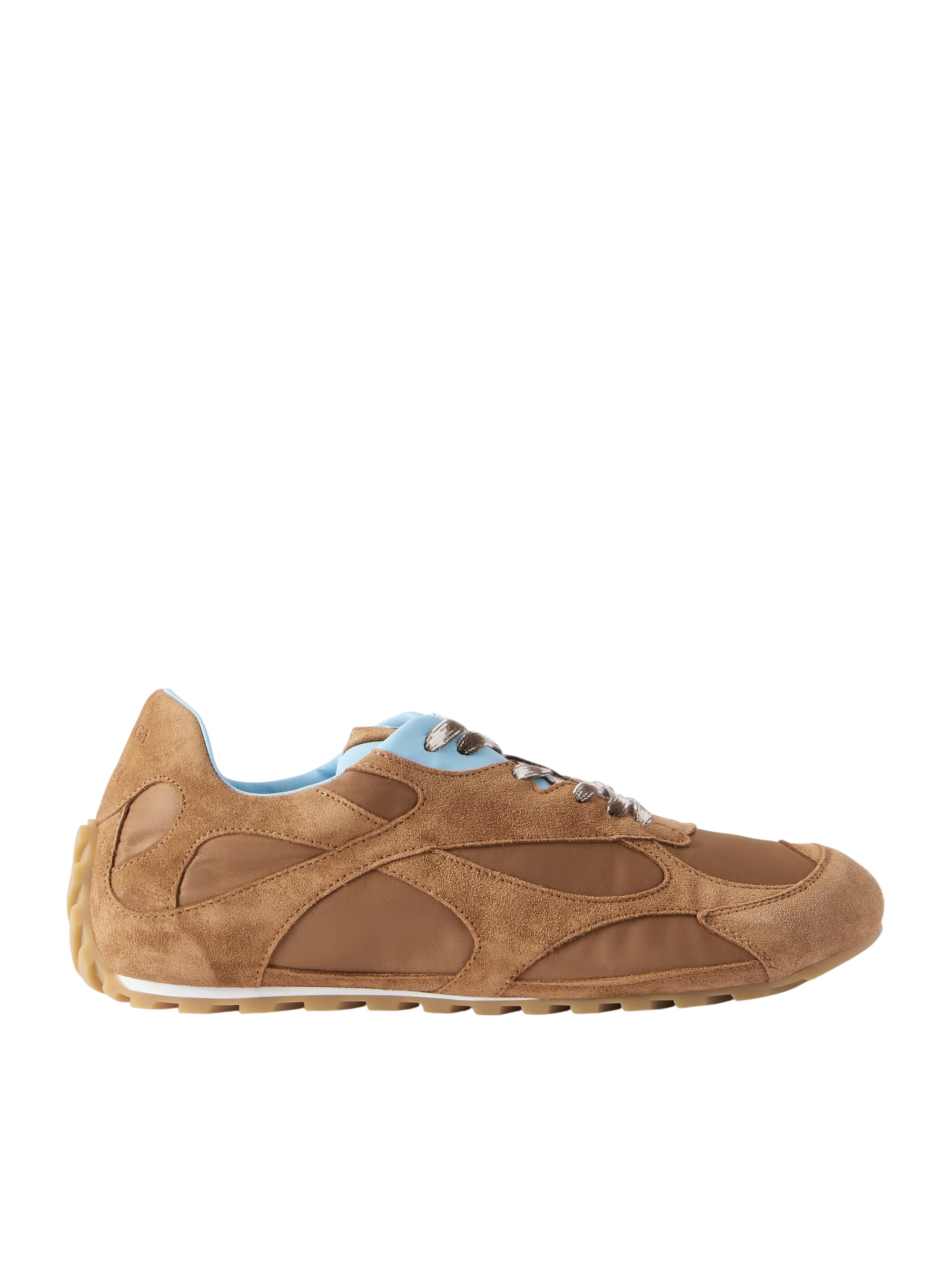 Orbit leather-trimmed suede and shell sneakers