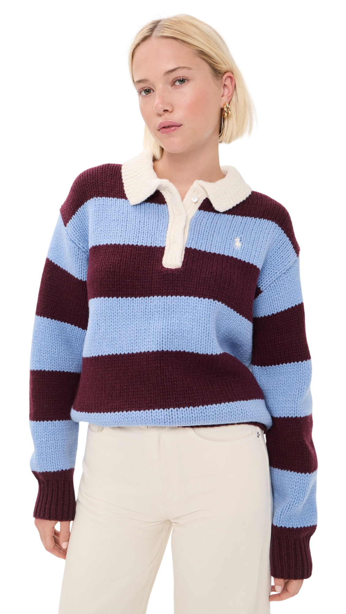 Polo Ralph Lauren Wool Striped Polo Sweater | Shopbop
