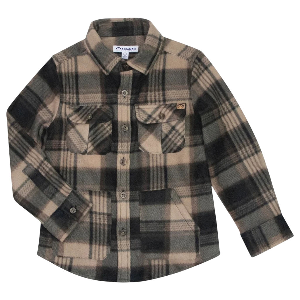 PLAID SNOW FLEECE BUTTON DOWN TOP (PREORDER)