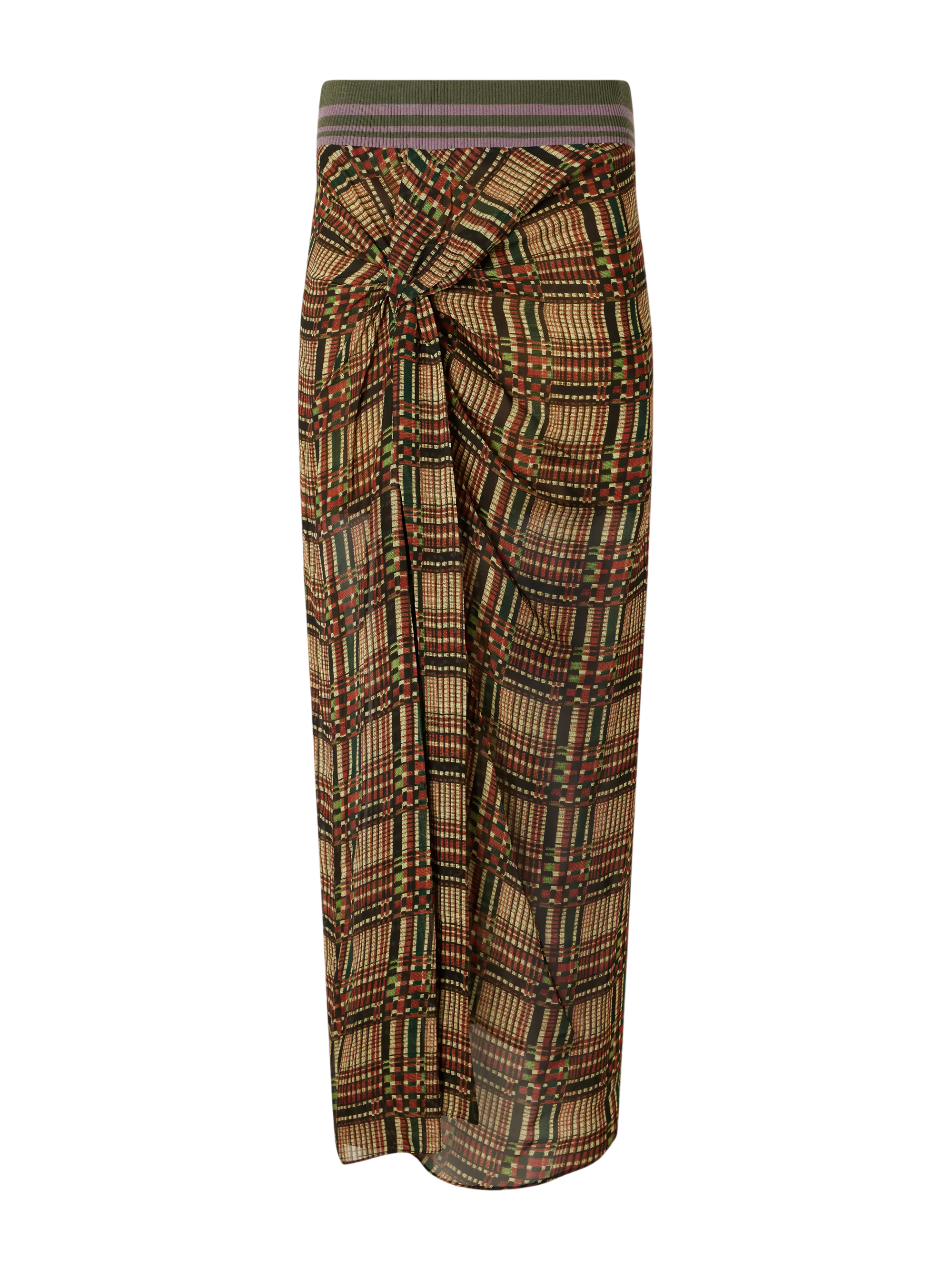 Suma checked georgette midi skirt