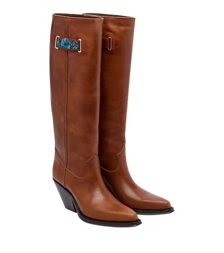 Azelan leather knee-high boots