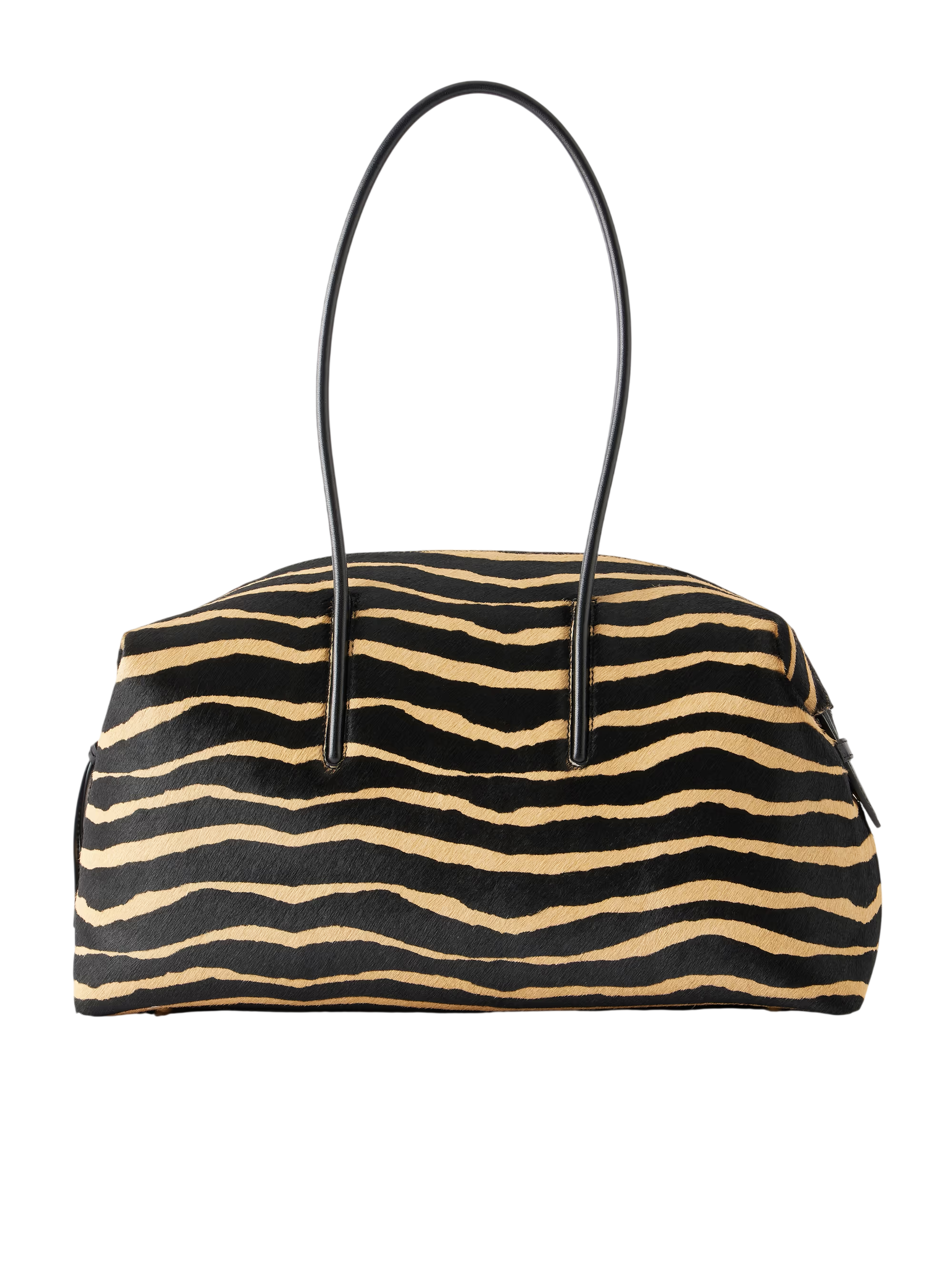 The Stockholm zebra-print leather-trimmed calf-hair shoulder bag - zebra print - One Size