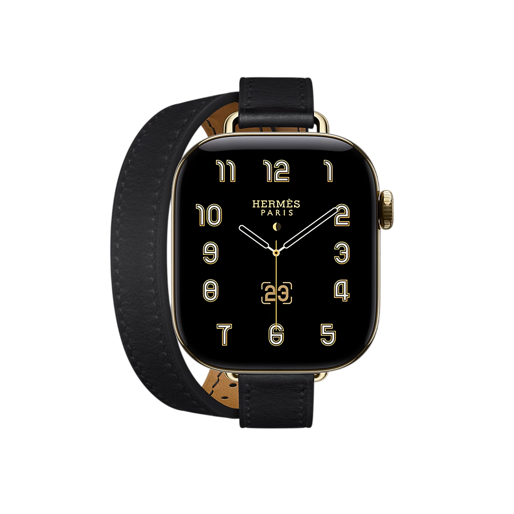 Series 12 case & Band Apple Watch Hermès Double Tour 42 mm Attelage
