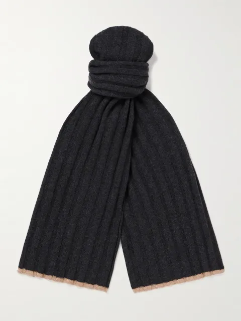 Ribbed Cashmere Scarf