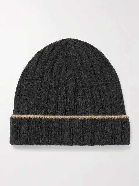 Ribbed Cashmere Beanie